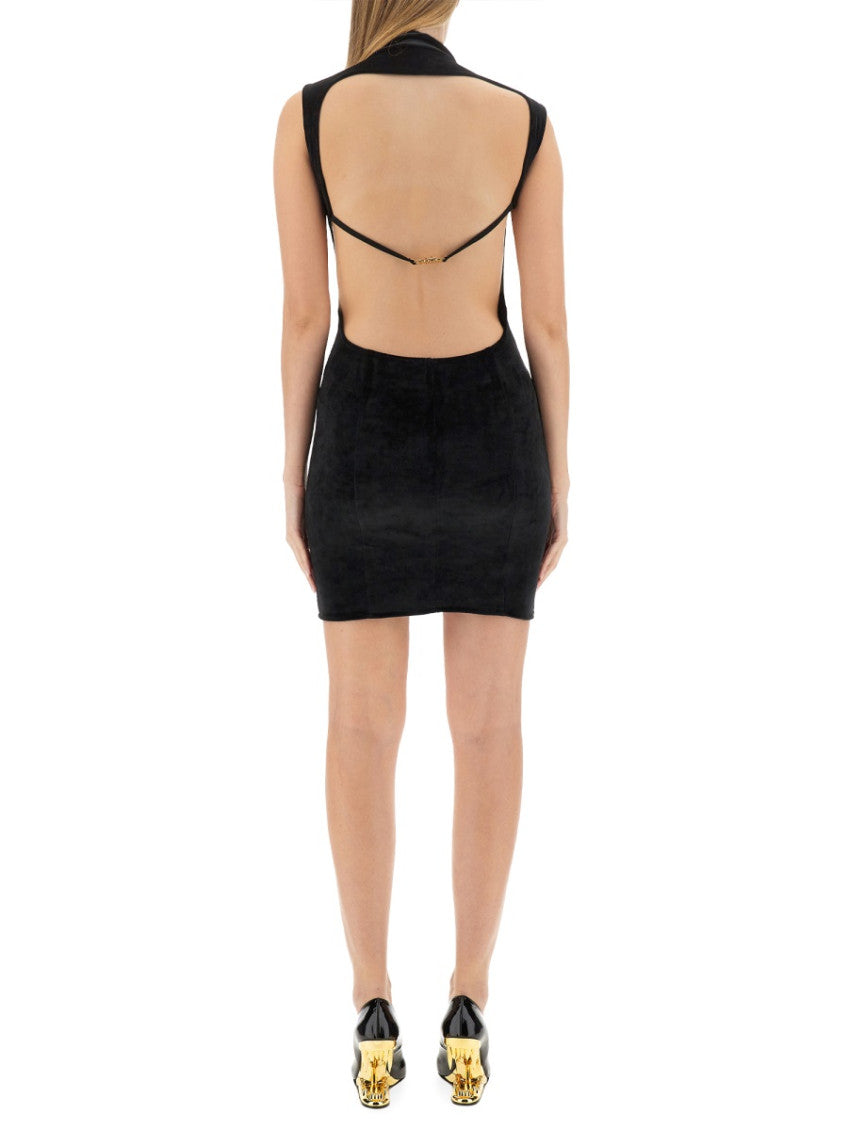 Black Mock Collar Mini Dress 3