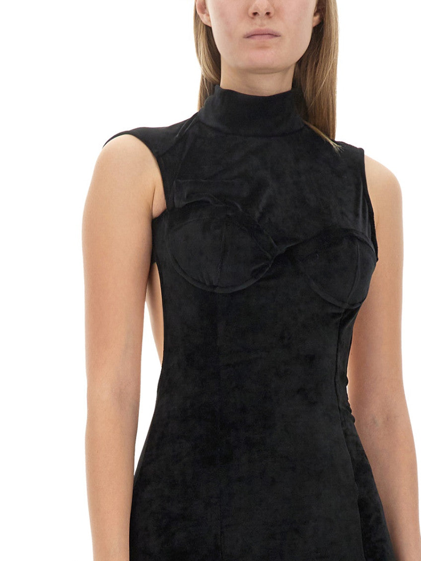 Black Mock Collar Mini Dress 4