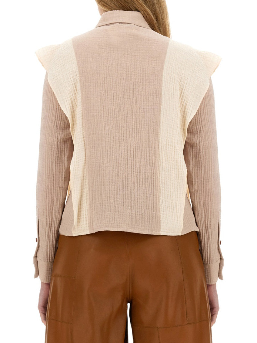 Beige Regular Color Block Shirt 2