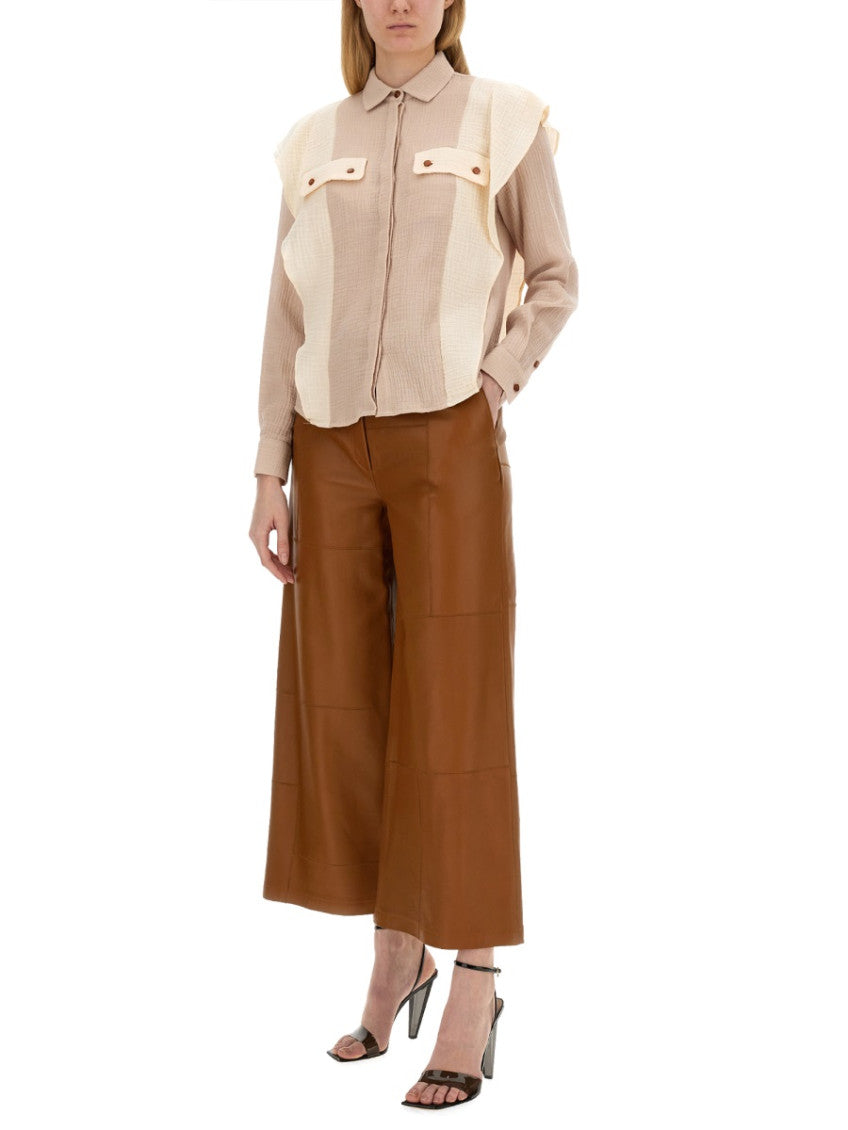 Beige Regular Color Block Shirt 4