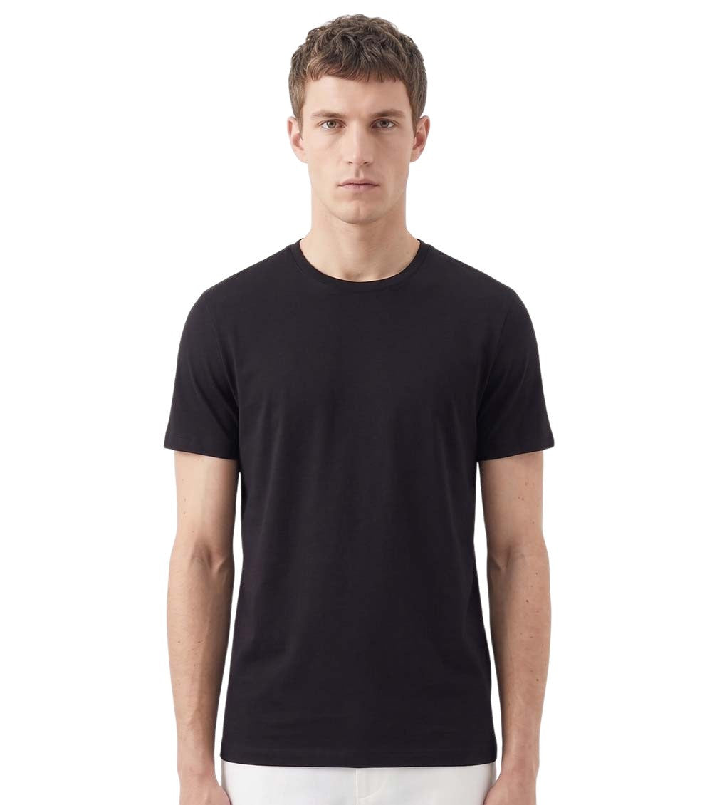 Black Solid Crew Neck T-Shirt 1