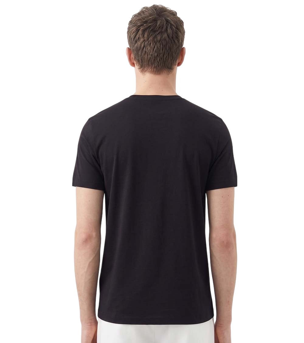 Black Solid Crew Neck T-Shirt 2