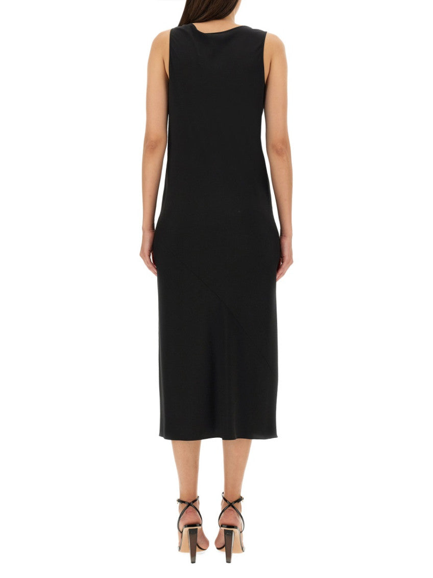 Black Scoop Neck Midi Dress 3