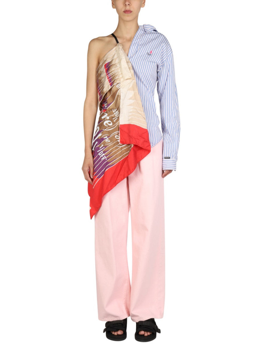 Multicolor One Shoulder Scarf Dress 1