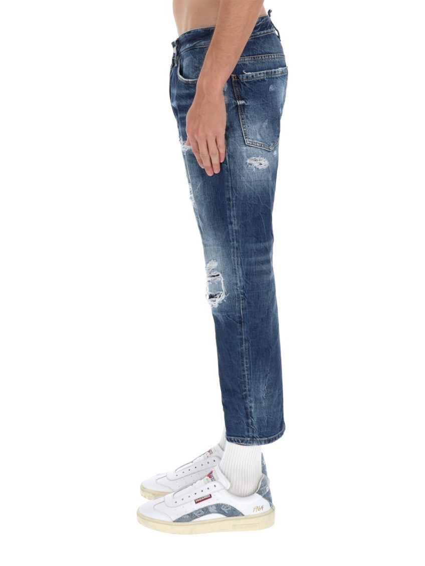 Blue Mid Rise Jeans 4
