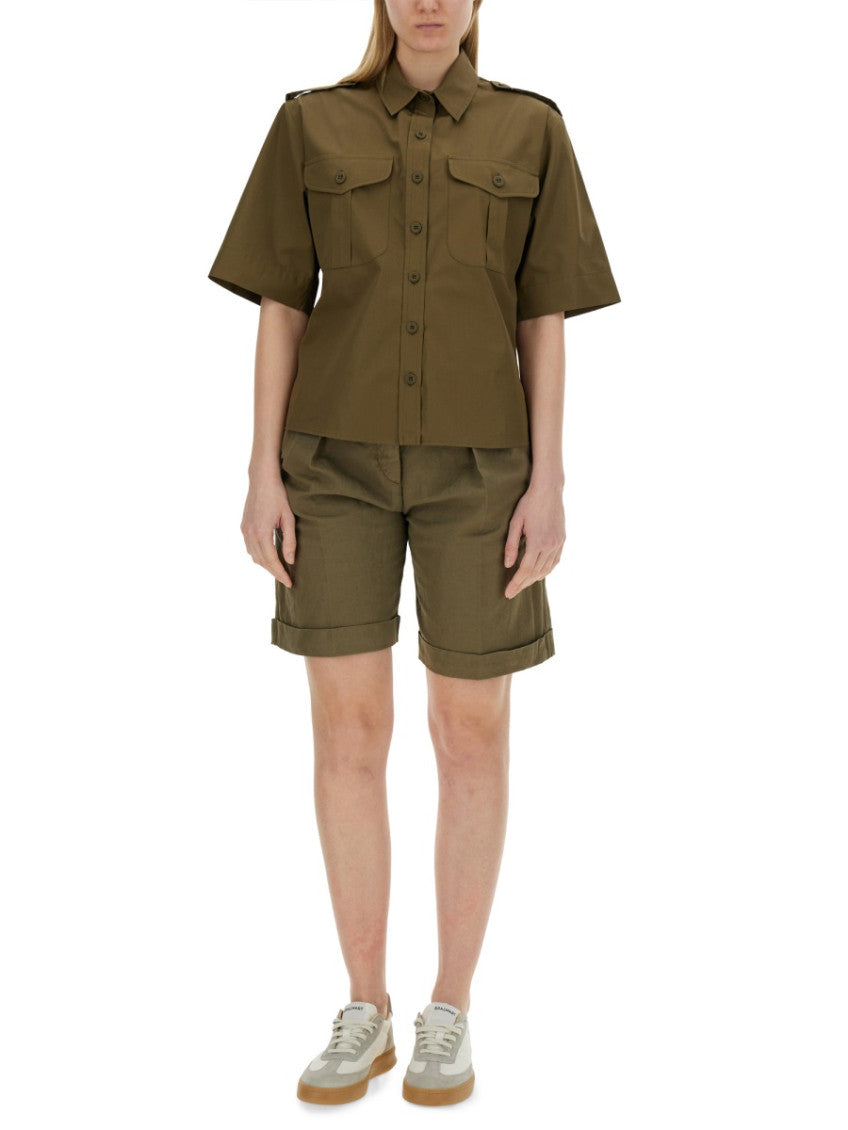 Khaki Regular Solid Shirt 4