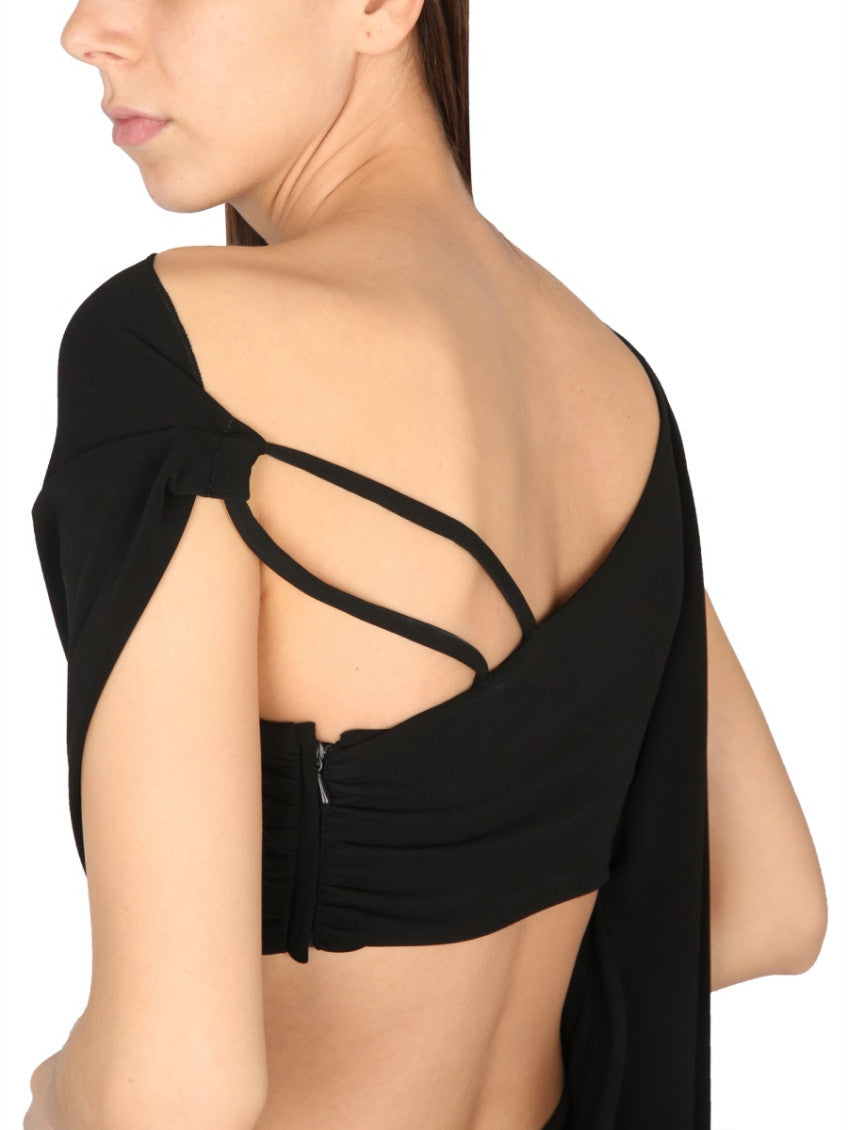 Black Solid Boat Neck Maxi Dress 4