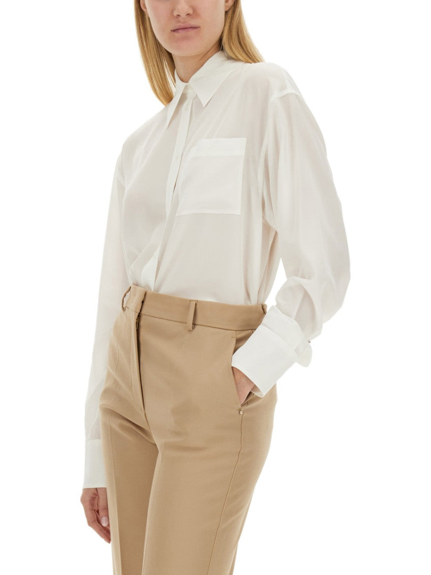 White Relaxed Solid Shirt 3