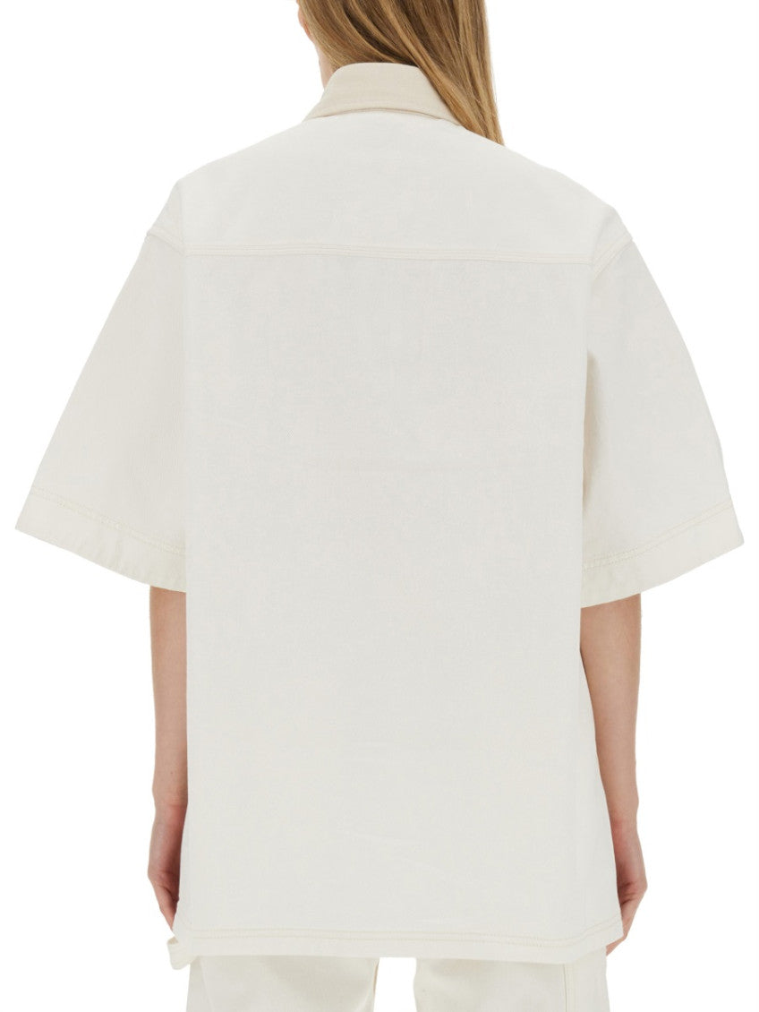 Beige Oversized Solid Shirt 2
