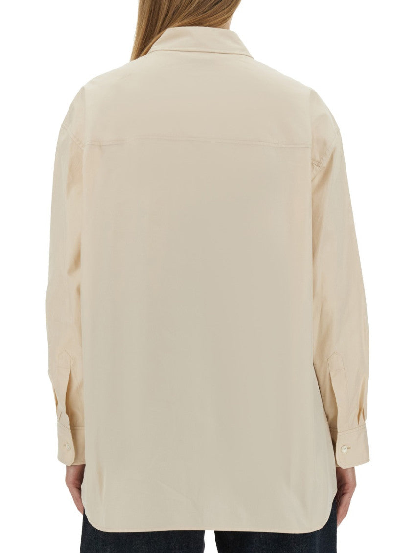 Beige Loose Solid Shirt 2