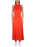 Orange Halter Neck Maxi Dress 1