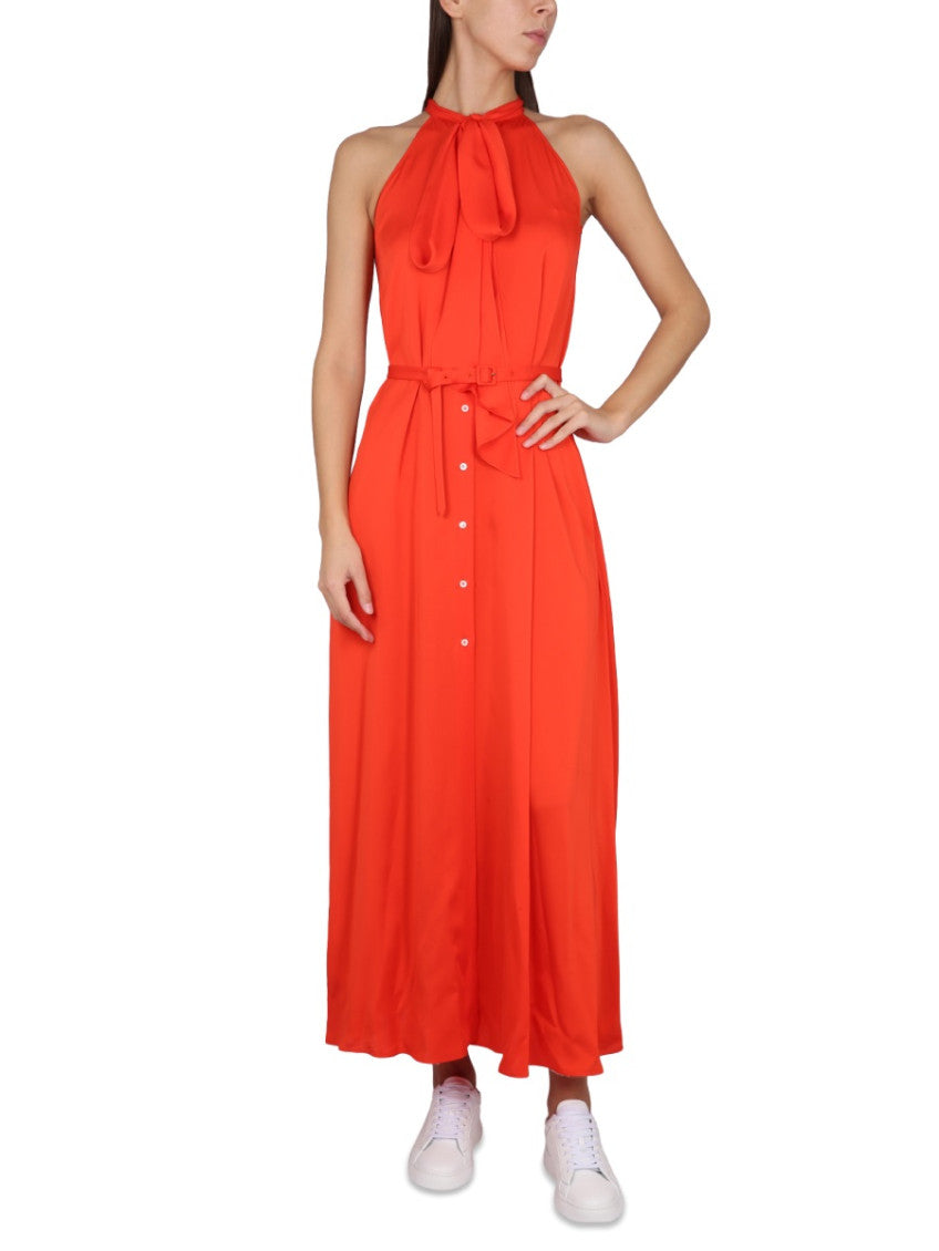 Orange Halter Neck Maxi Dress 2