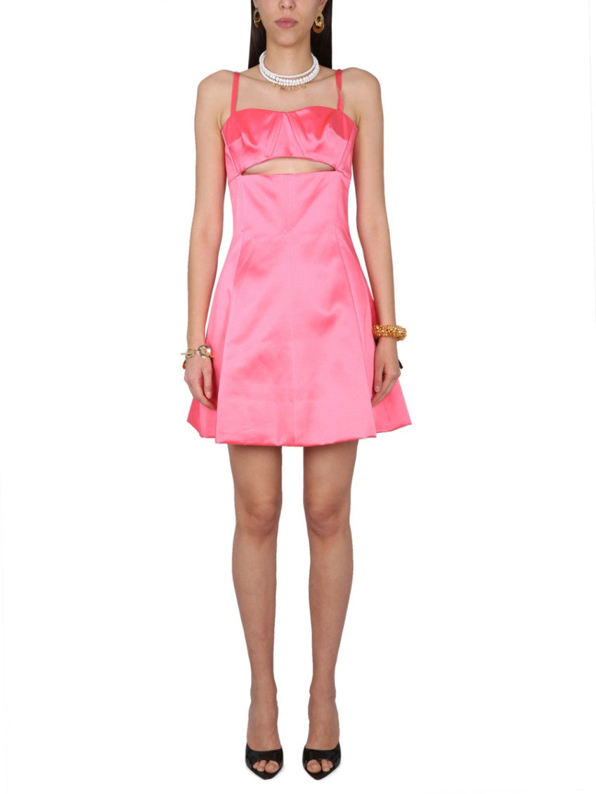 Pink Square Neck Mini Dress 1
