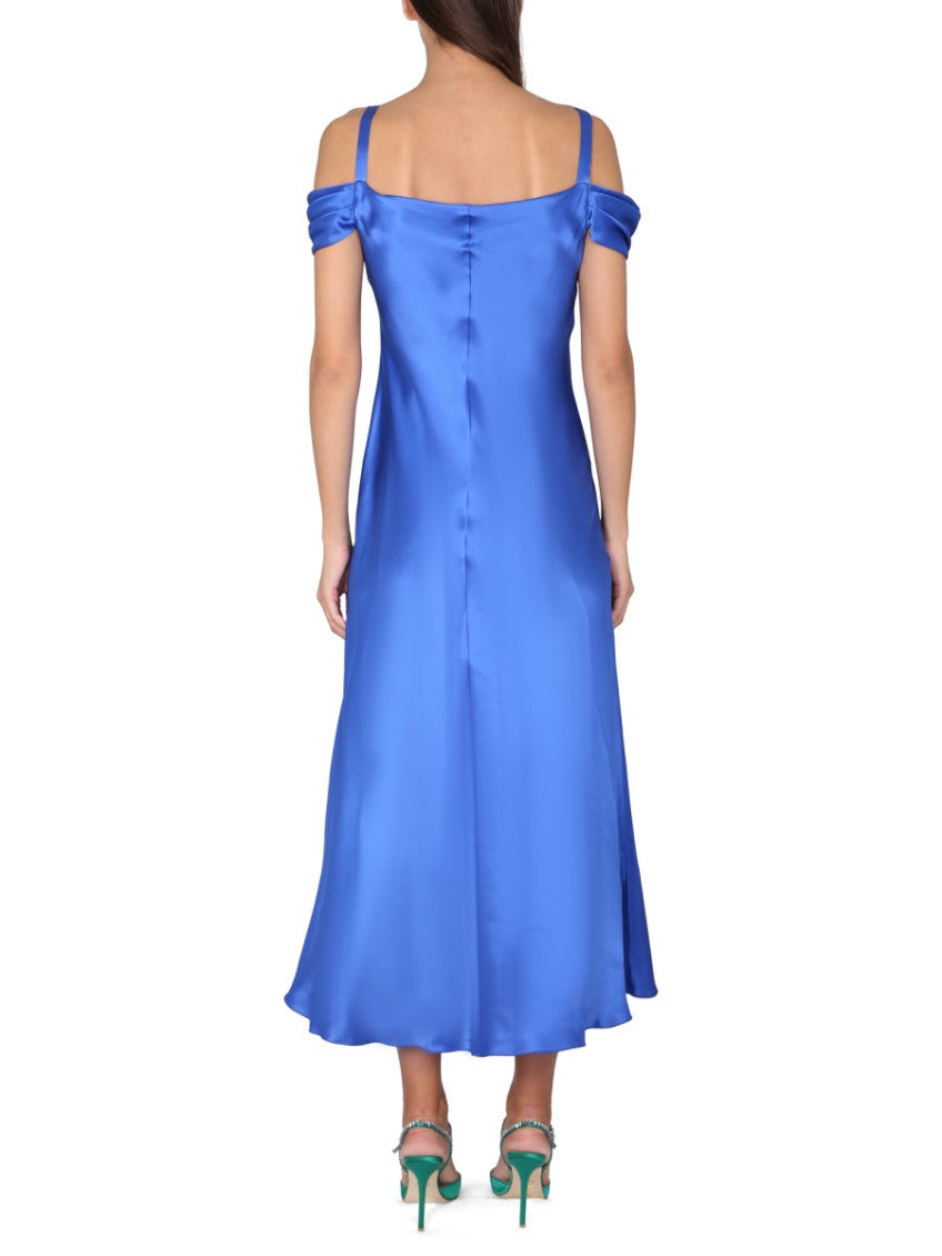 Blue Off Shoulder Midi Dress 3