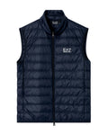 Blue Quilted Band Collar Jacket 1