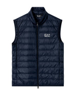 Blue Quilted Band Collar Jacket 1