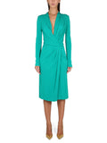 Green V Neck Midi Dress 1