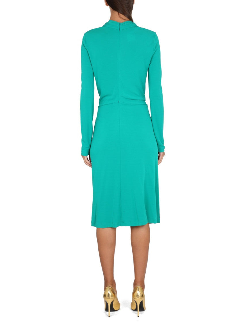 Green V Neck Midi Dress 3
