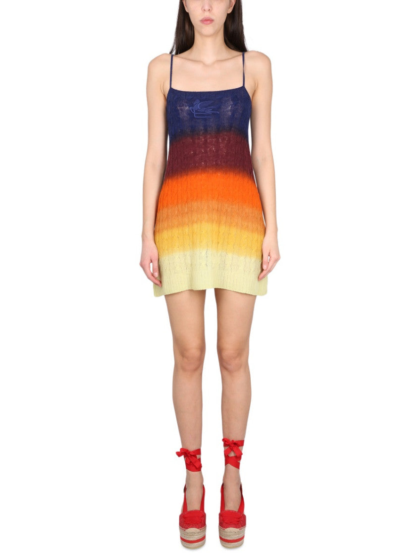 Multicolor Ombre Square Neck Mini Dress 1