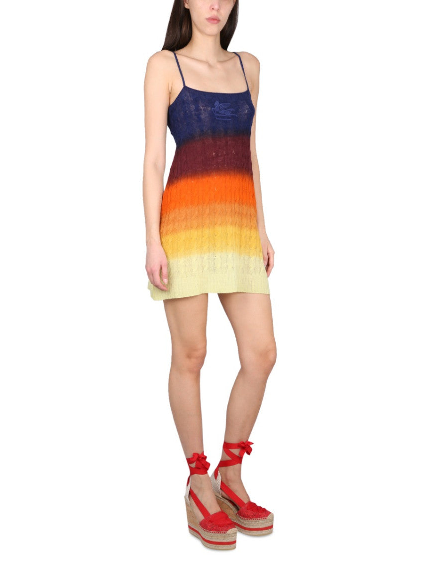 Multicolor Ombre Square Neck Mini Dress 2