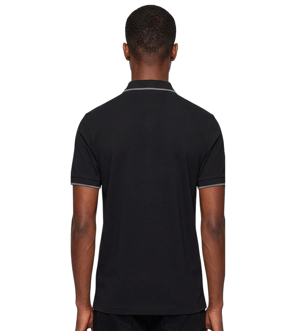 Black Solid Shirt Collar Polo 2