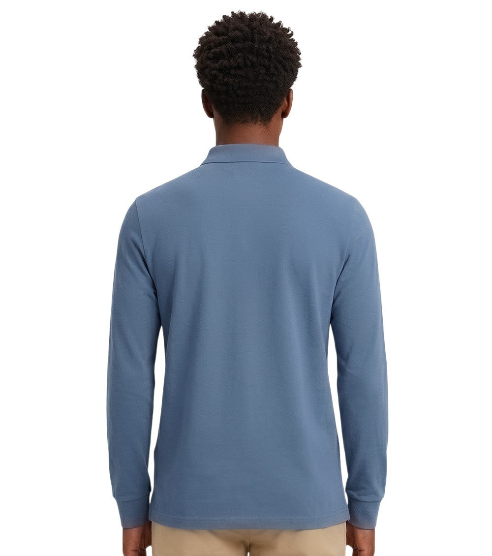 Light Blue Solid Shirt Collar Polo 2