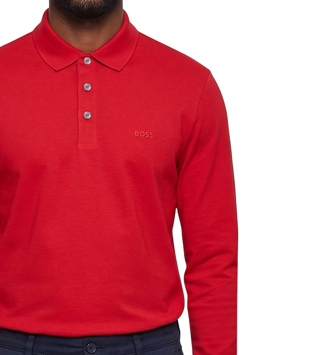 Red Solid Shirt Collar Polo 2