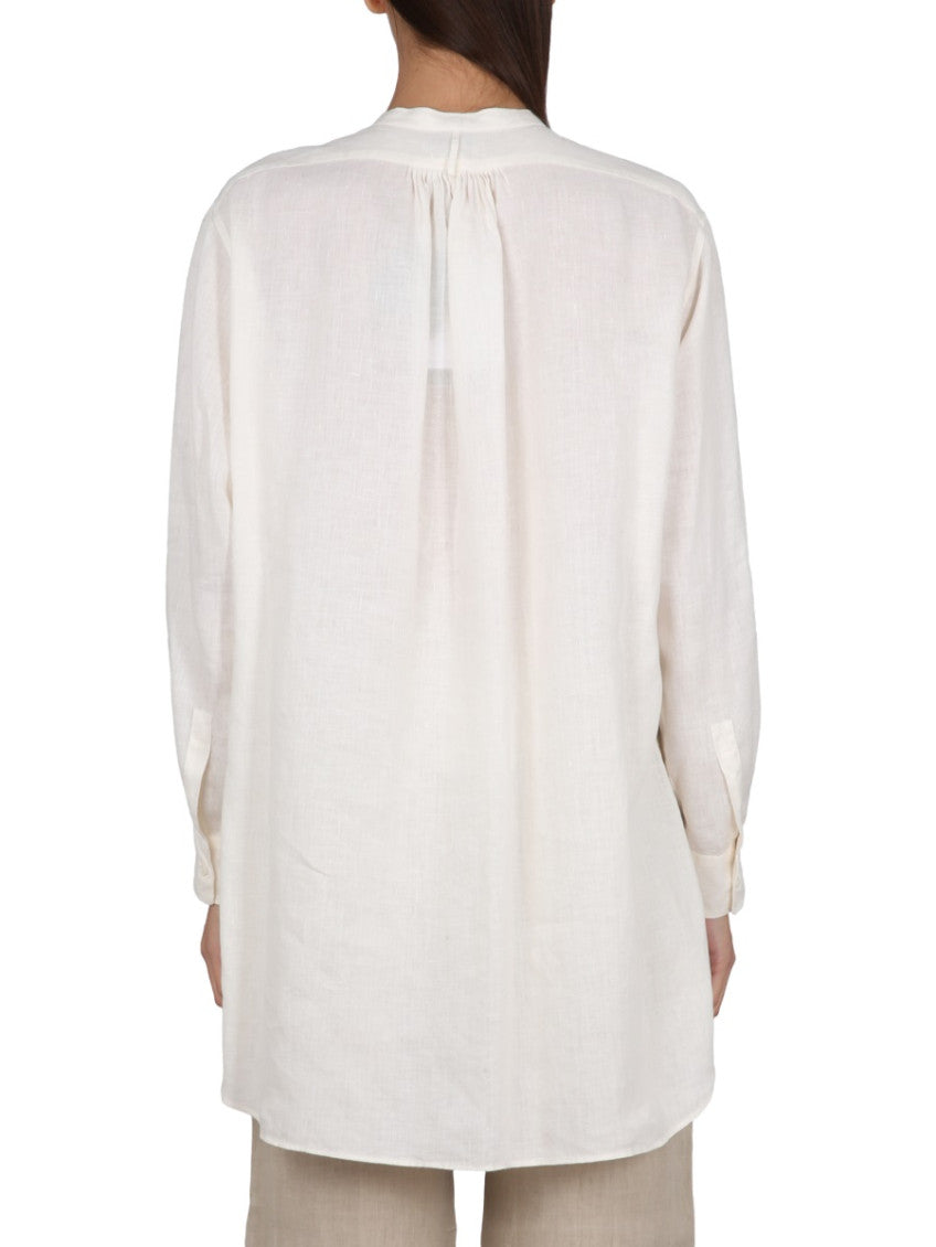 White Relaxed Solid Shirt 2