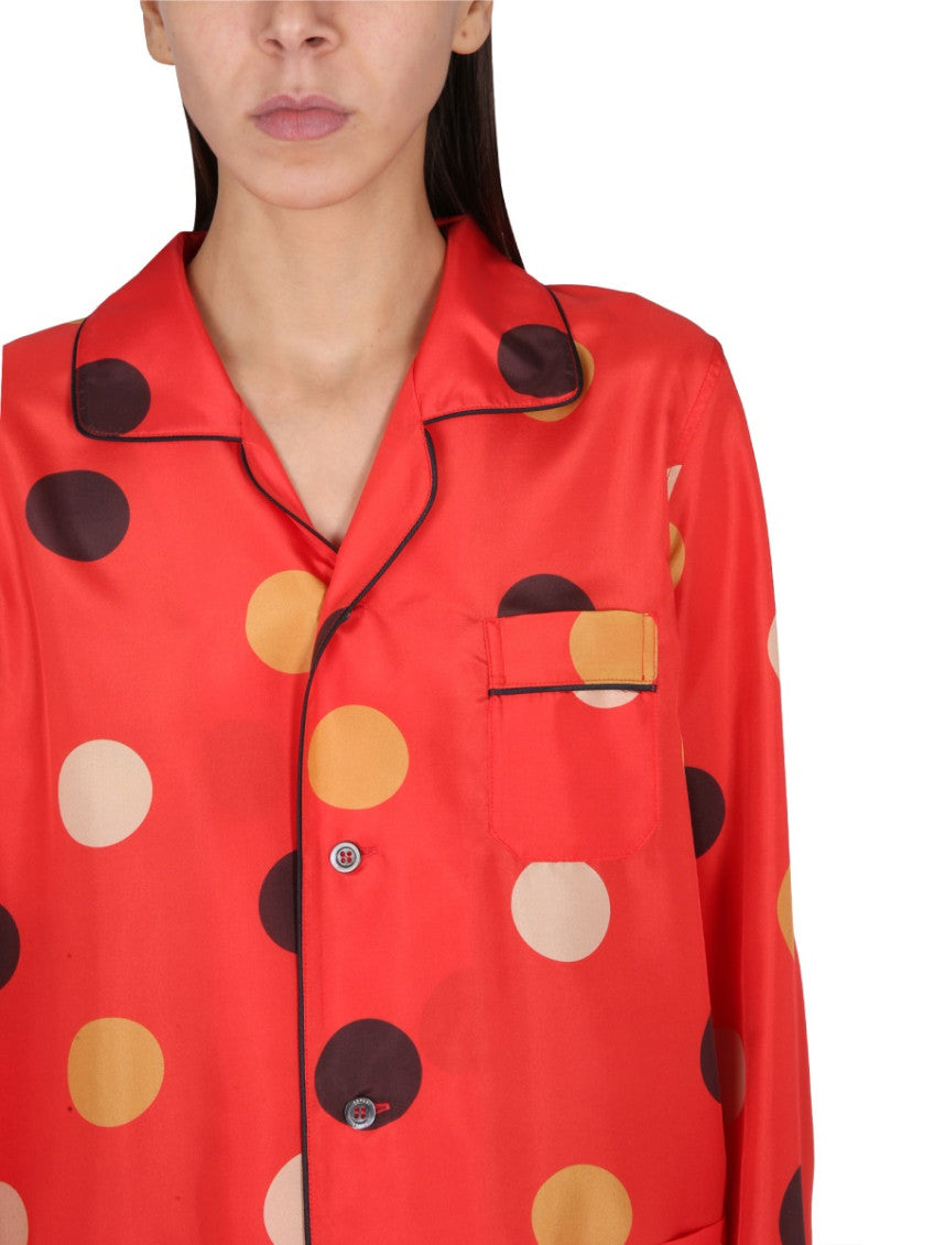 Orange Relaxed Polka Dot Shirt 3
