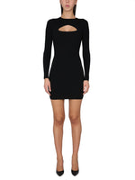 Black Round Neck Mini Dress 1