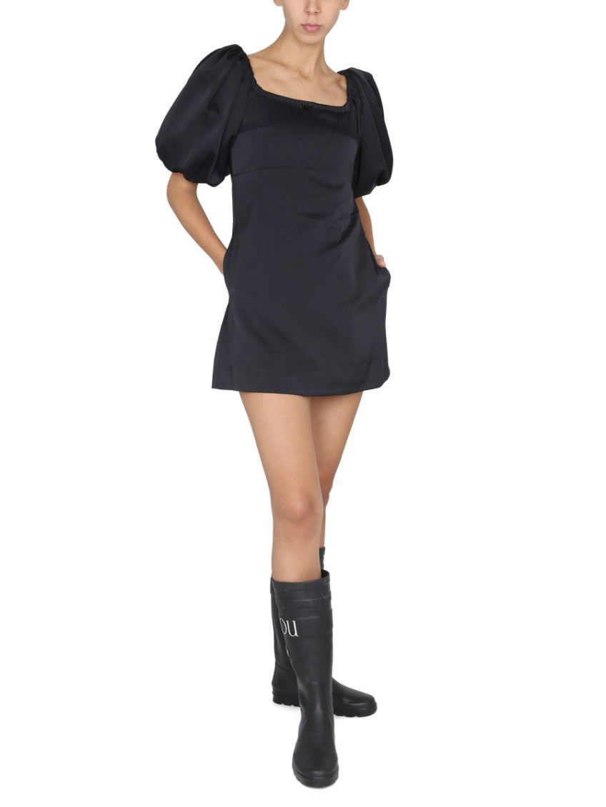 Black Square Neck Mini Dress 2