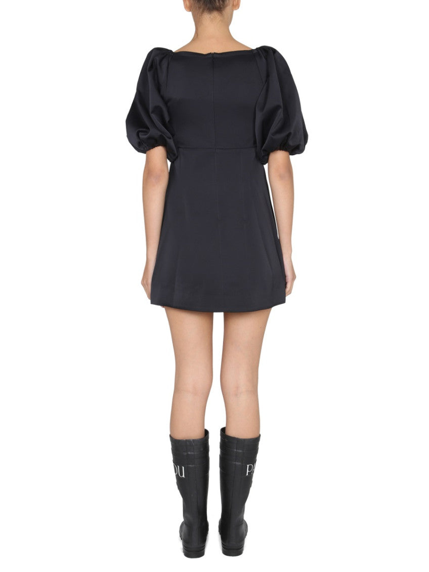 Black Square Neck Mini Dress 3