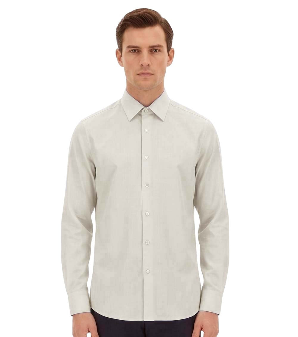 Off White Regular Solid Shirt 1