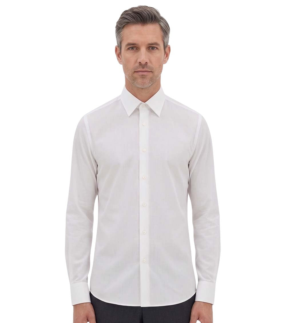 White Regular Solid Shirt 1