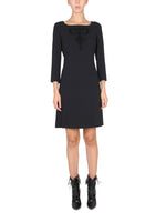 Black Embellished Boat Neck Dress 1