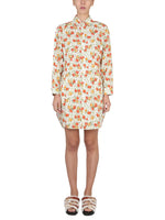 Multicolor Floral Shirt Collar Mini Dress 1