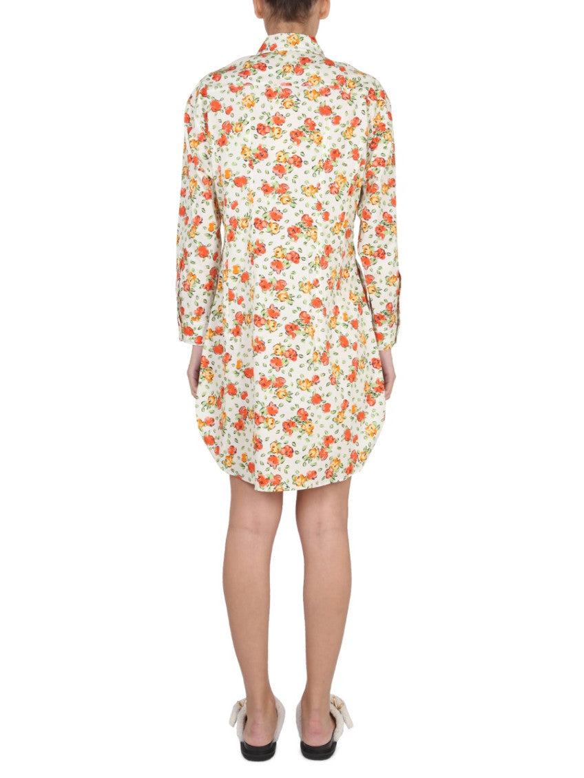 Multicolor Floral Shirt Collar Mini Dress 3