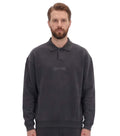 Grey Logo Shirt Collar Sweatshirt 1