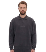 Grey Logo Shirt Collar Sweatshirt 1