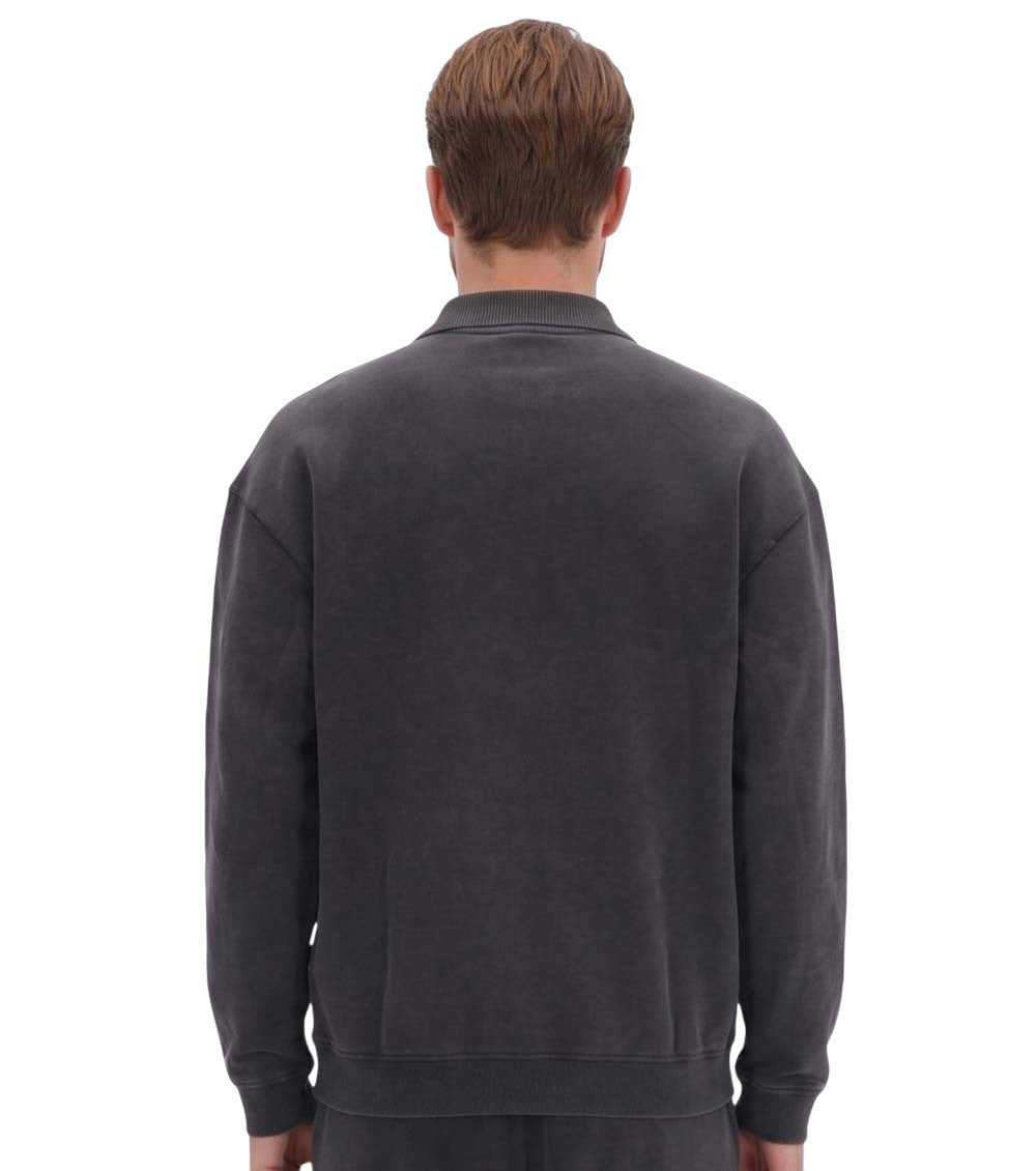 Grey Logo Shirt Collar Sweatshirt 2