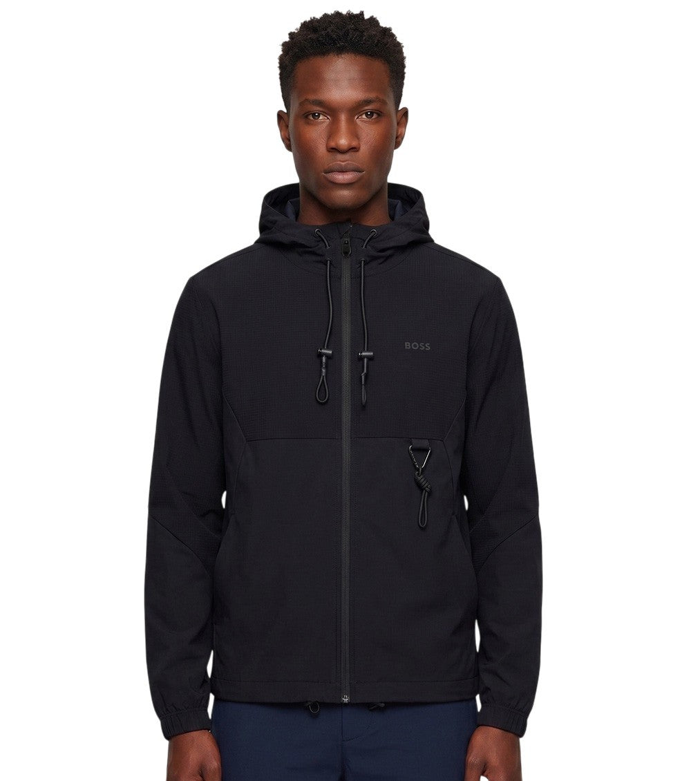 Black Solid Hood Sweatshirt 1