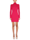 Fuchsia Knitted Turtle Neck Mini Dress 1