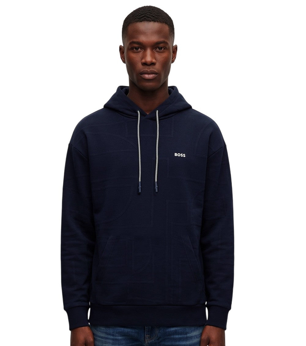Blue Logo Hood Sweatshirt 1