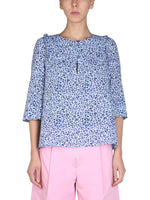 Blue Relaxed Animal Print Top 1