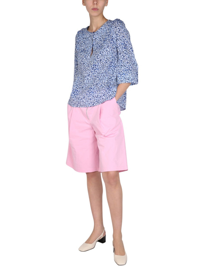 Blue Relaxed Animal Print Top 4