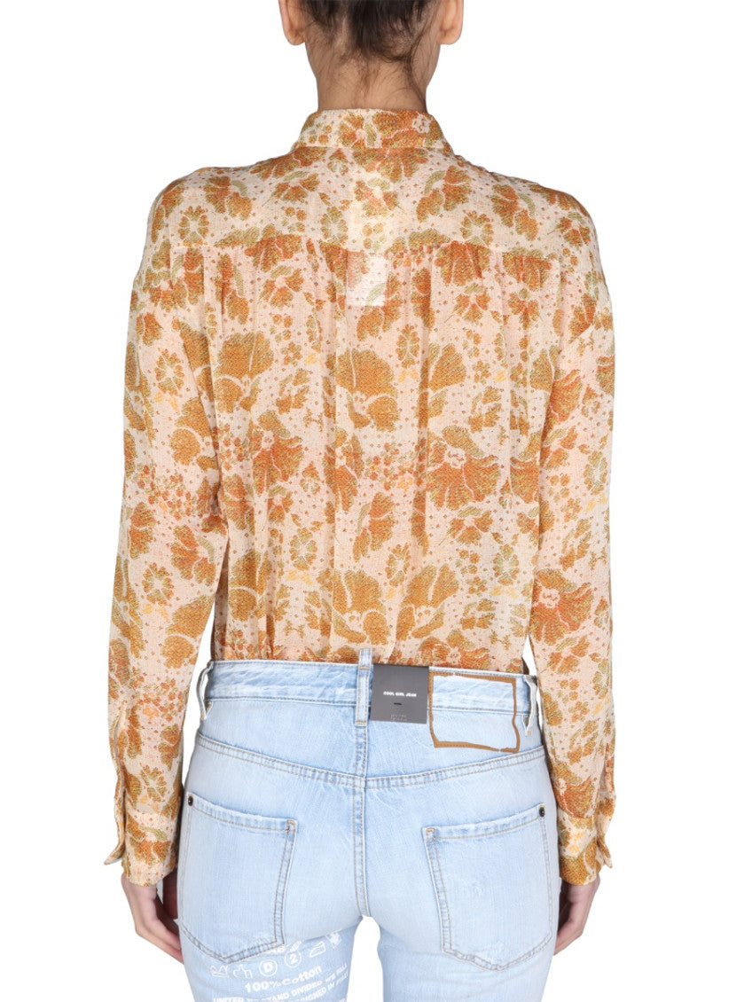 Orange Regular Floral Shirt 2