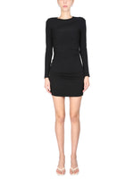 Black Round Neck Mini Dress 1