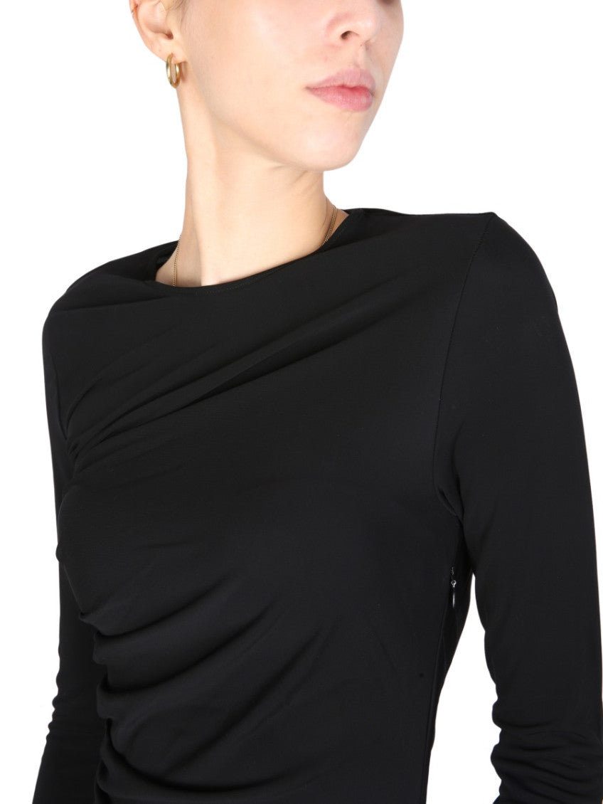 Black Round Neck Mini Dress 4