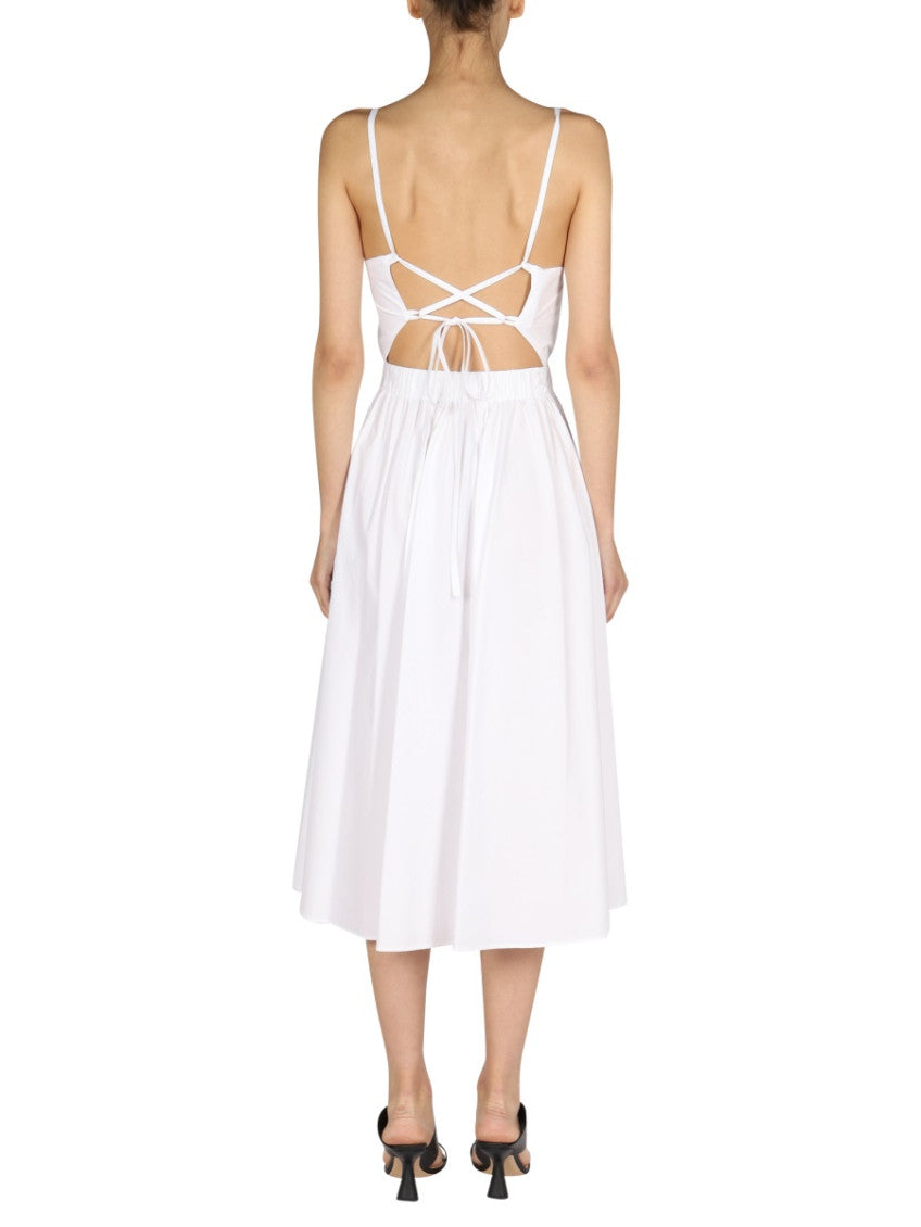 White Square Neck Midi Dress 3