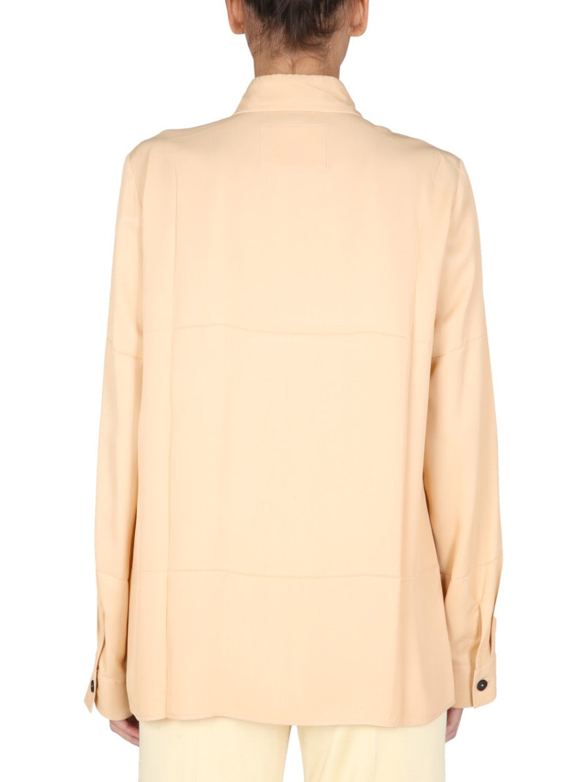 Beige Boxy Solid Shirt 2